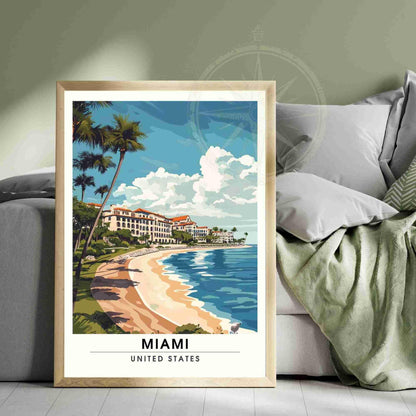 Miami Poster | Miami print, USA - Fisher Island