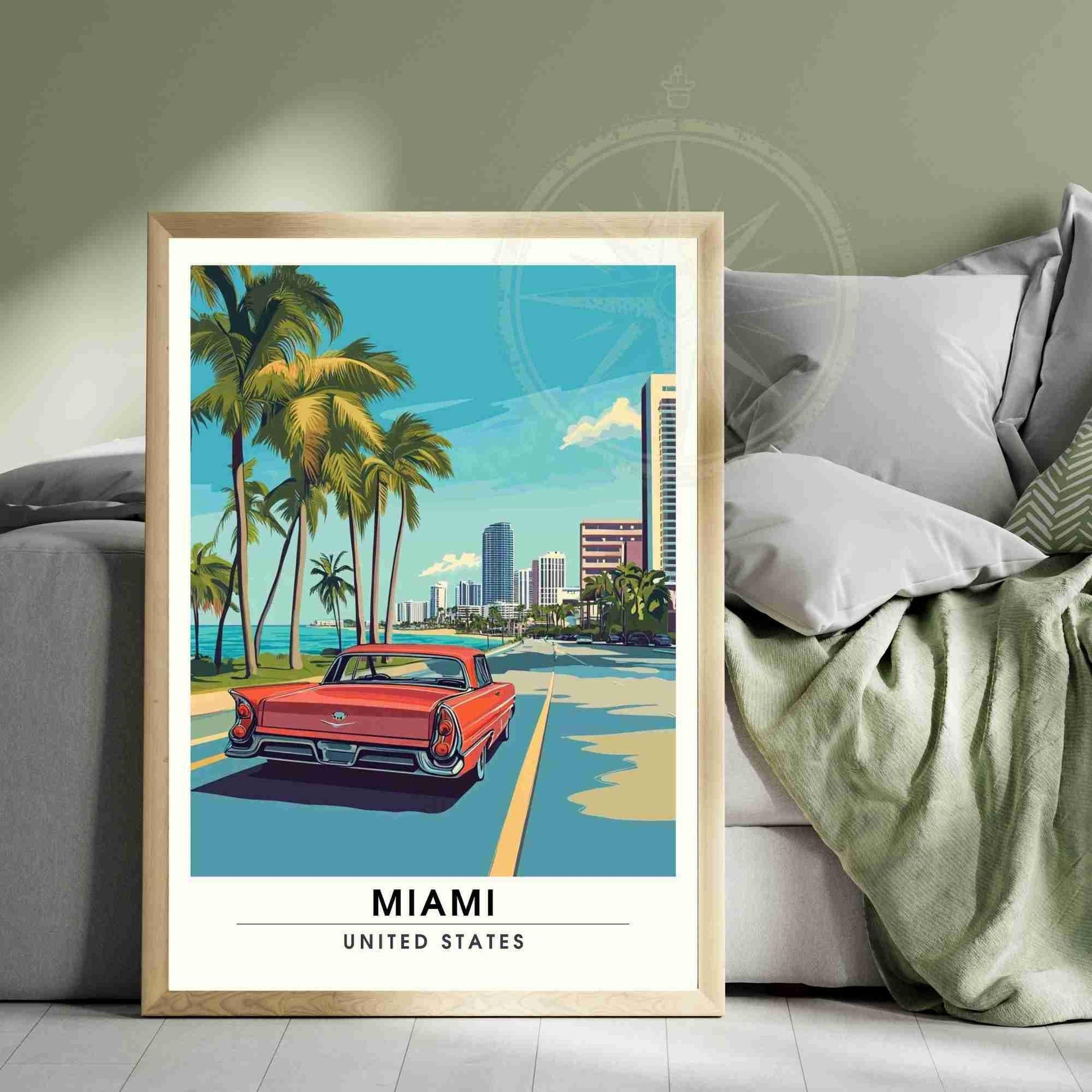 Miami Poster | Miami print, USA - Bayside Marketplace