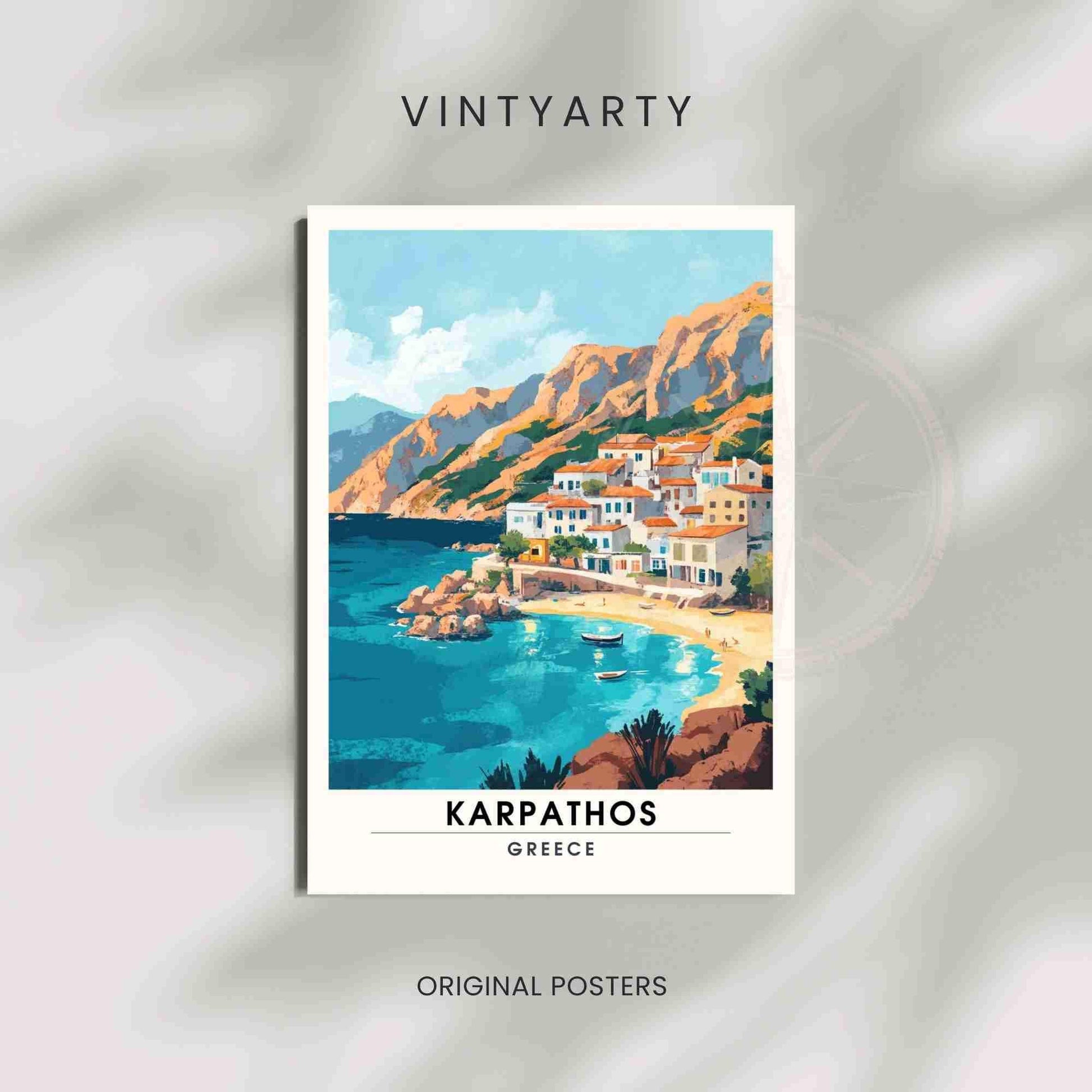 Affiche Karpathos | Impression de voyage Karpathos, Grèce