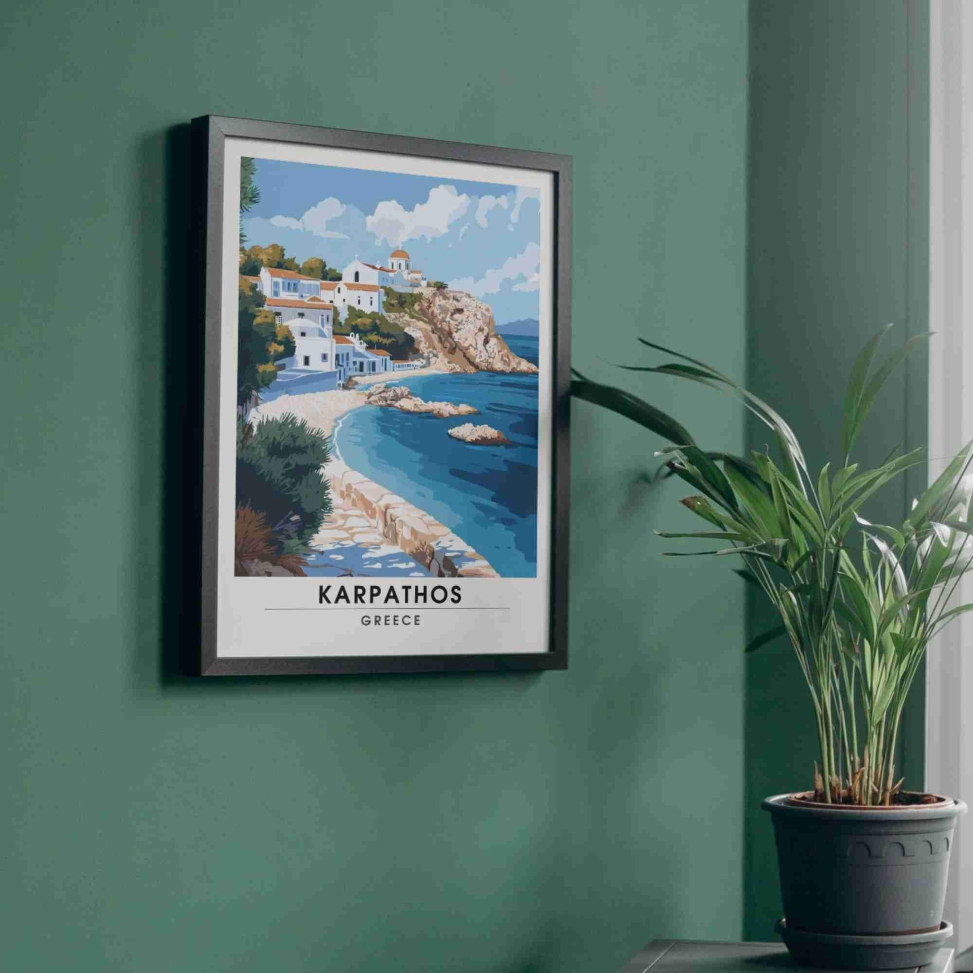 Karpathos Poster | Karpathos travel print, Greece