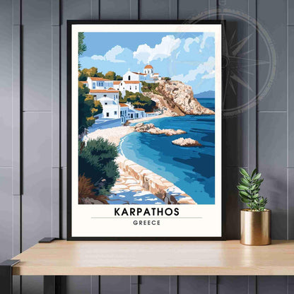 Karpathos Poster | Karpathos print, Greece