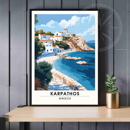 Karpathos Poster | Karpathos print, Greece