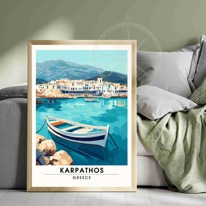 Affiche de voyage Karpathos | Impression Karpathos, Grèce