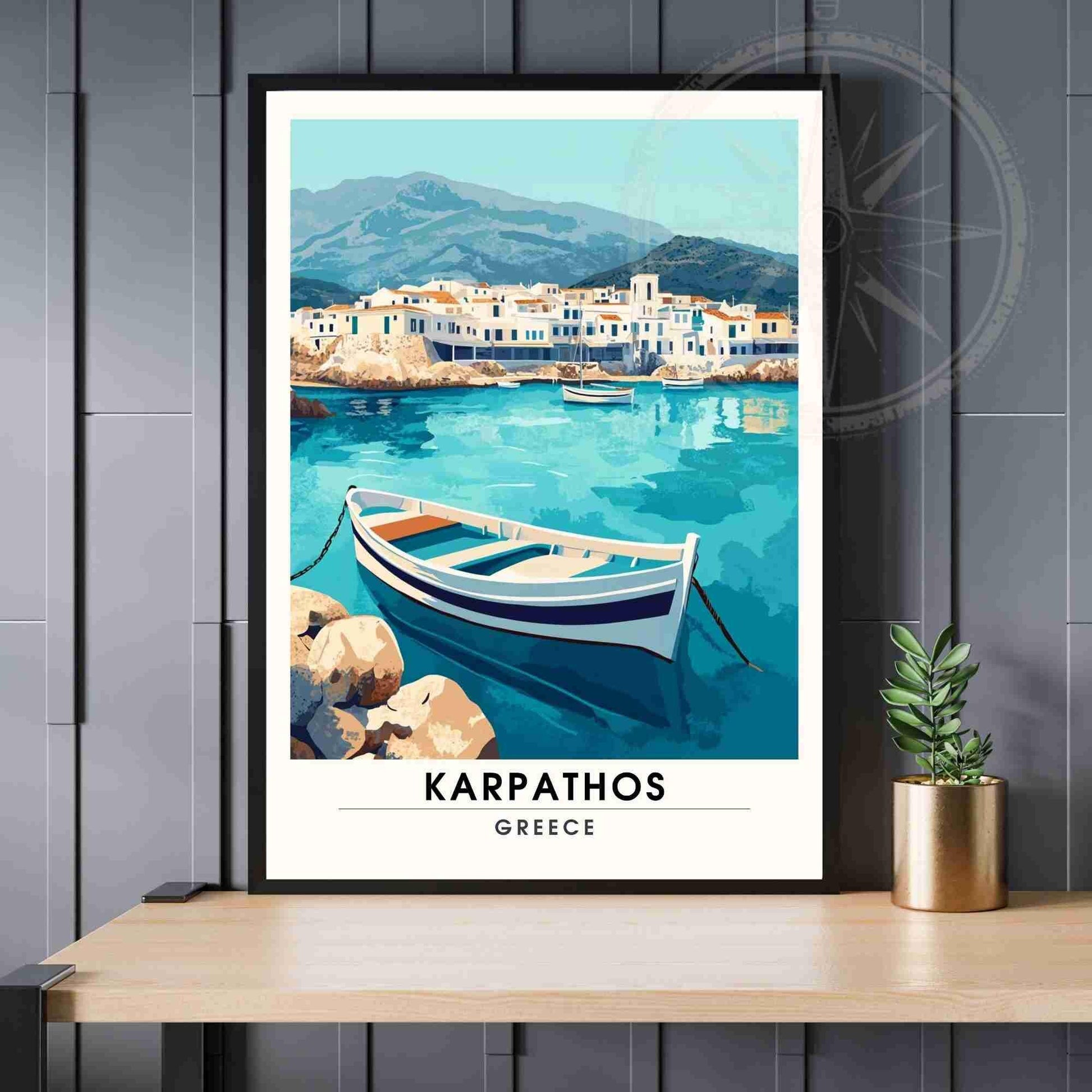 Karpathos travel Poster | Karpathos print, Greece