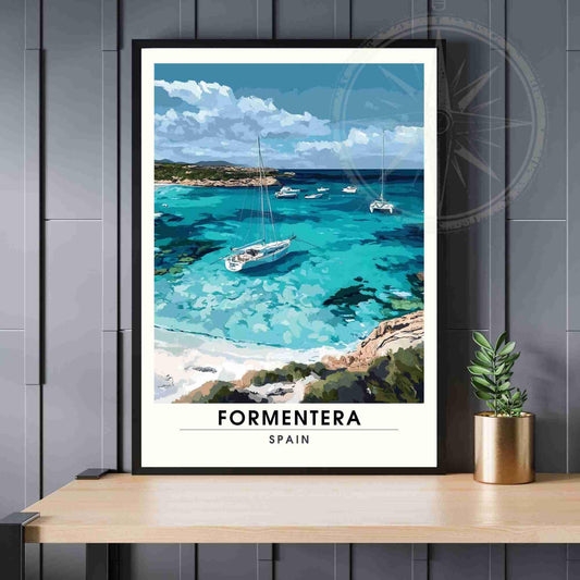 Affiche Formentera | Impression de voyage Formentera, Îles Baléares