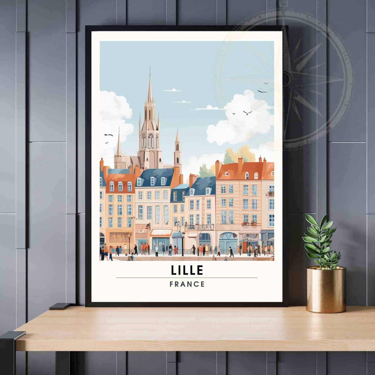 Affiche de voyage Lille | Impression Lille, France