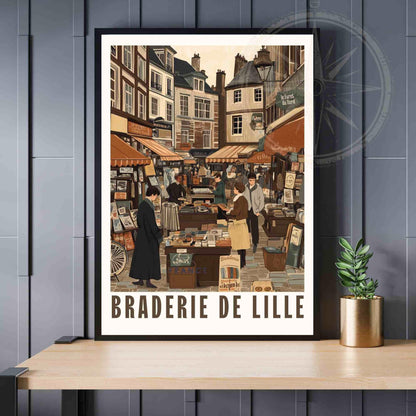 Affiche Braderie de Lille | Impression vintage Lille, France