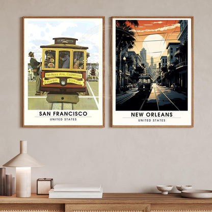 Affiche San Francisco | Impression vintage de San Francisco, Californie