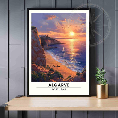 Algarve Poster | Algarve print, Portugal - At sunset