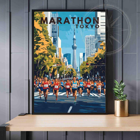 Tokyo Marathon Poster | Marathon print | Tokyo travel poster