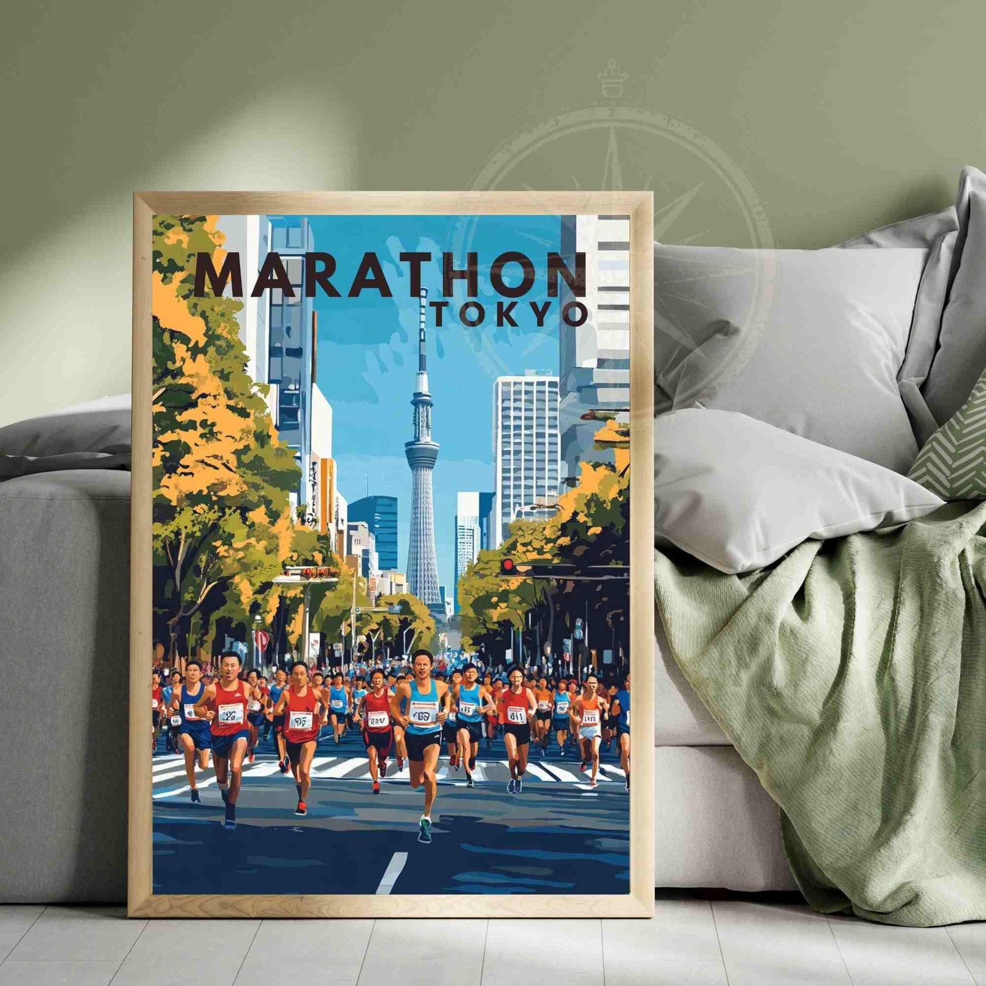 Affiche Marathon de Tokyo | Impression Marathon | Affiche Tokyo