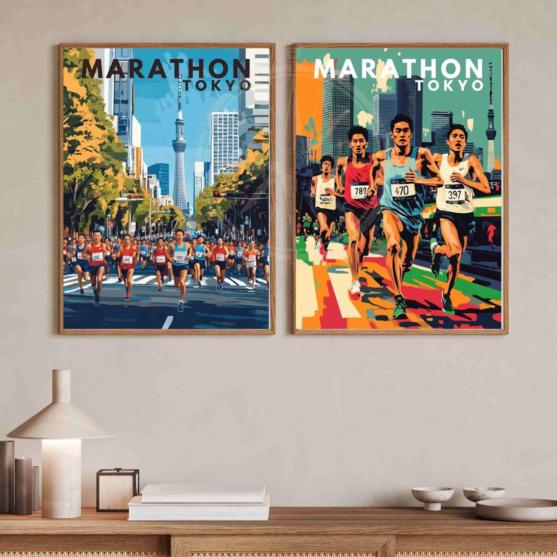 Affiche Marathon de Tokyo | Impression Marathon | Affiche Tokyo