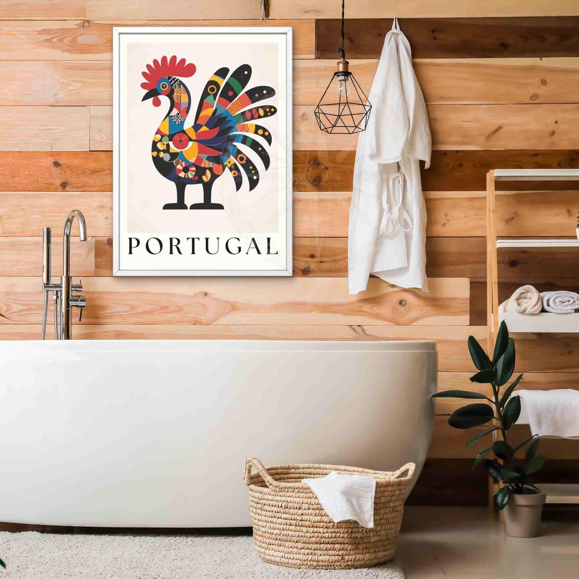 Affiche Portugal - coq de barcelos revisité