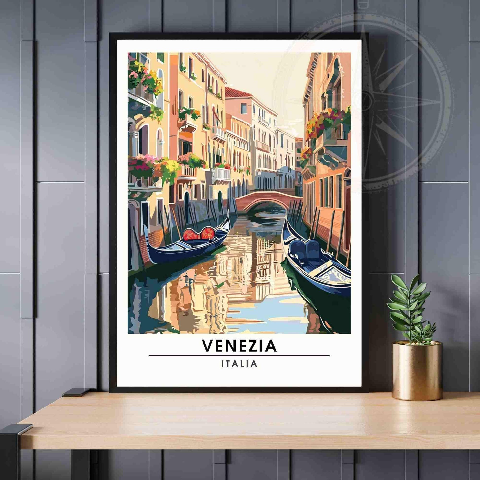 Venice Poster | Venice print, italy - Gondole