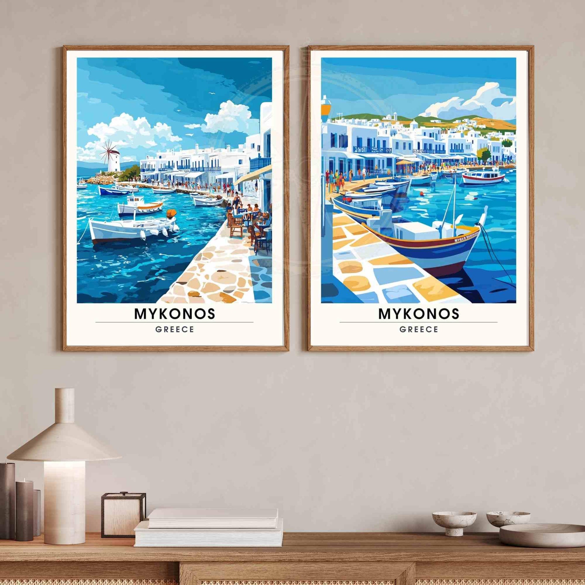 Affiche Mykonos | Impression Mykonos, Grèce - Port de plaisance