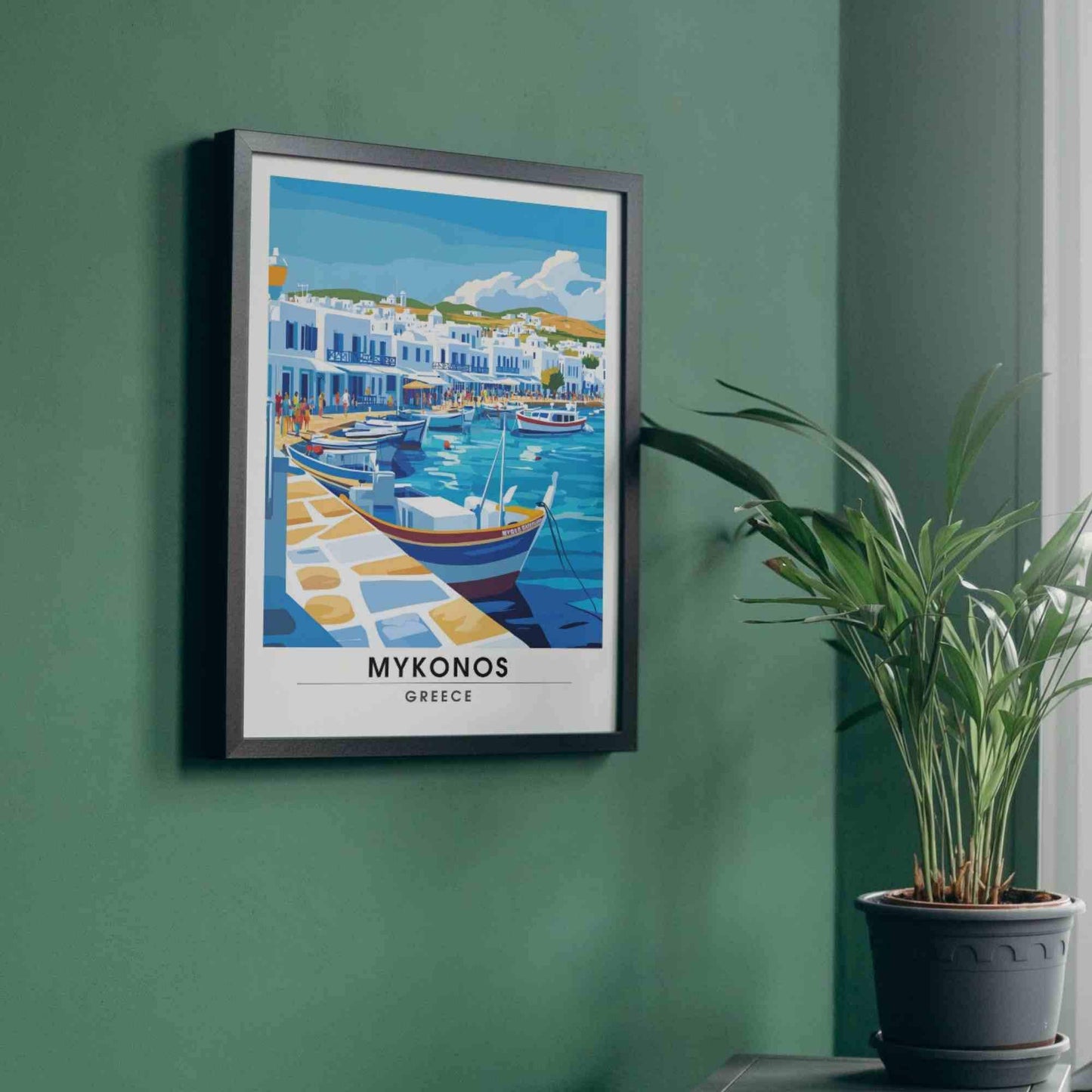 Affiche de voyage Mykonos | Impression Mykonos, Grèce - Port de plaisance