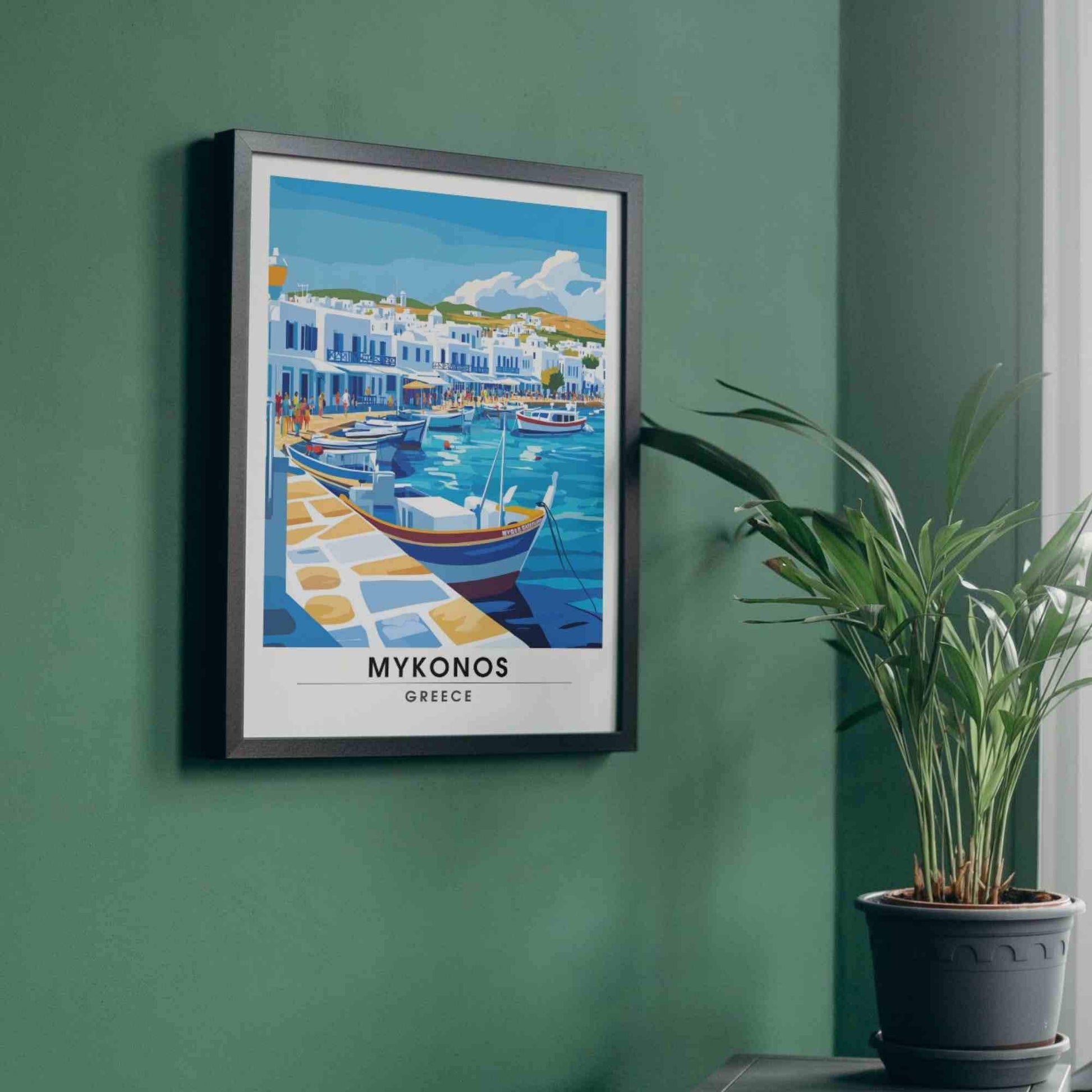 Affiche de voyage Mykonos | Impression Mykonos, Grèce - Port de plaisance