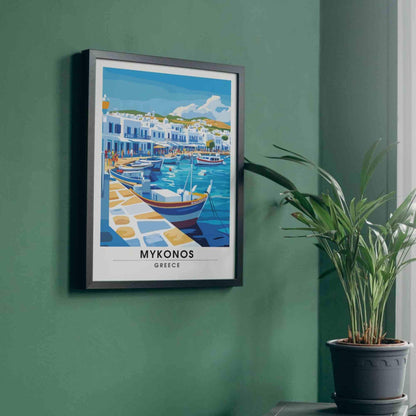 Affiche de voyage Mykonos | Impression Mykonos, Grèce - Port de plaisance