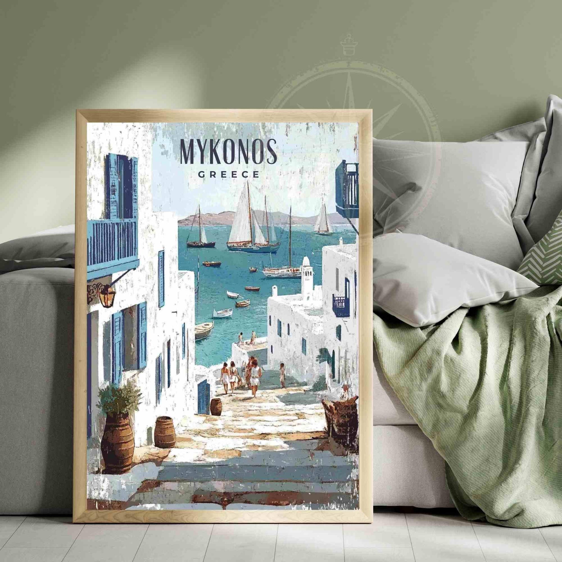 Affiche Mykonos | Impression vintage de Mykonos, Grèce