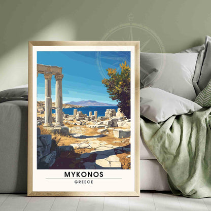 Affiche Mykonos | Impression Mykonos, Grèce - Les ruines de Delos