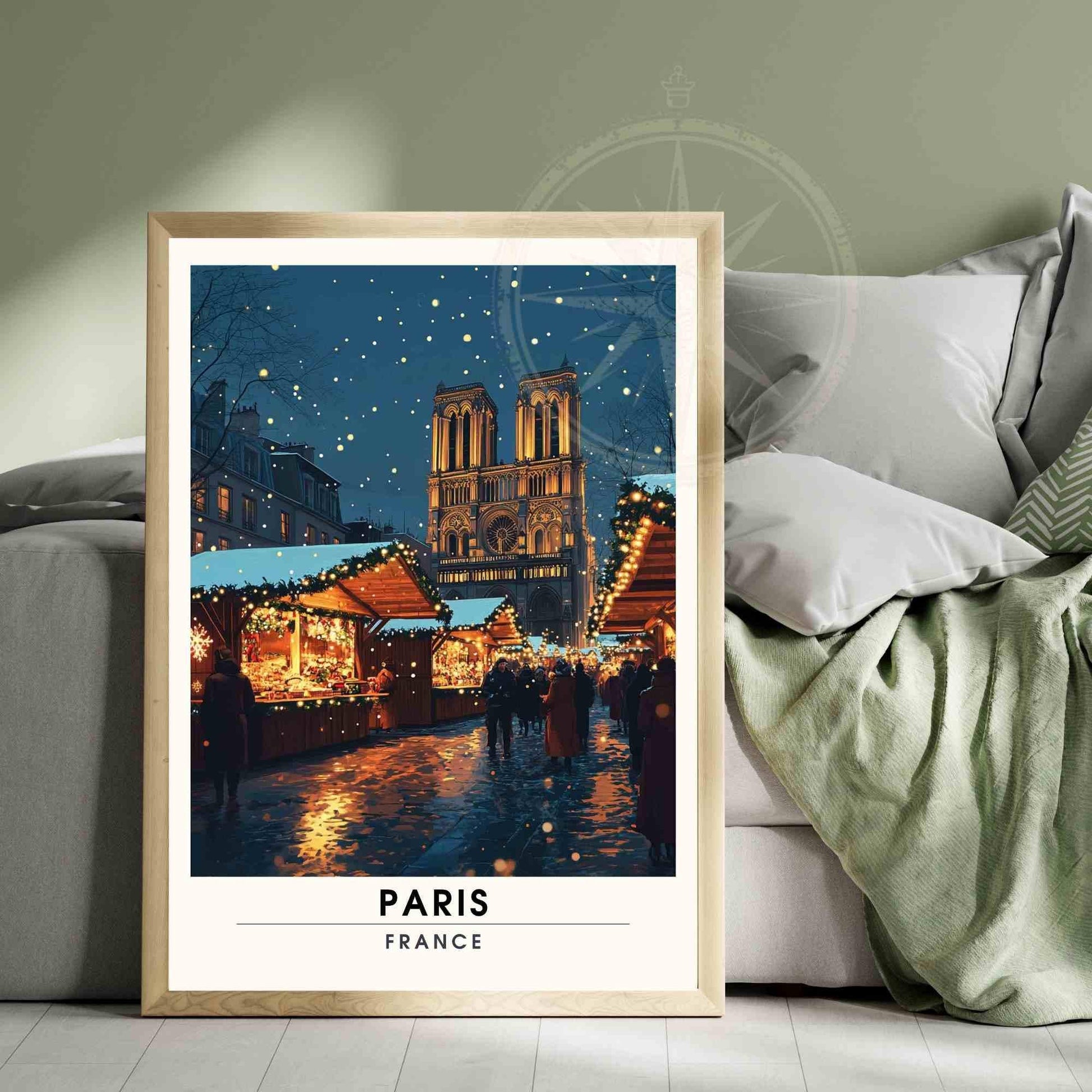 Affiche Paris | Impression de noël Paris | Affiche Notre-Dame de Paris