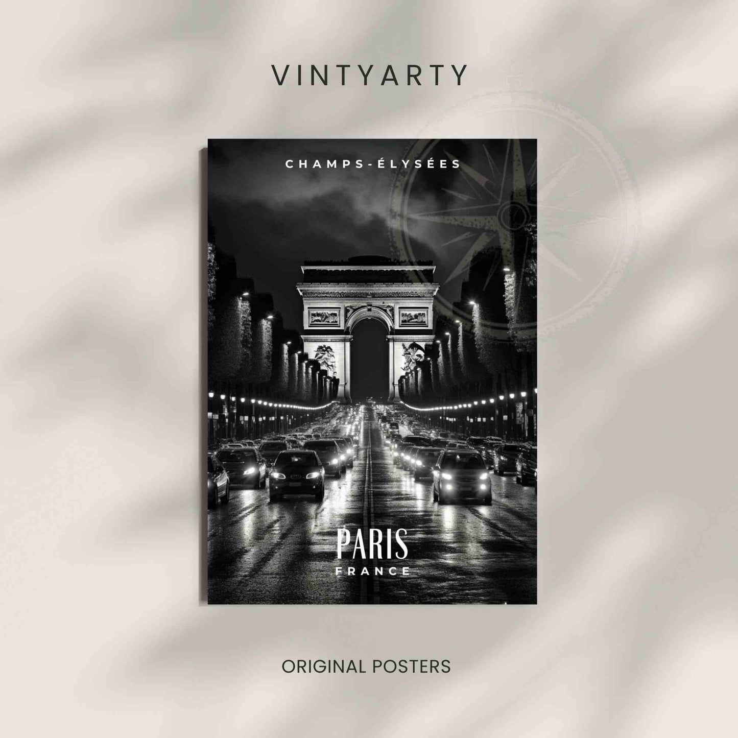 Paris Poster | Champs-Élysées print - in black and white