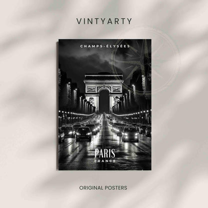 Paris Poster | Champs-Élysées print - in black and white