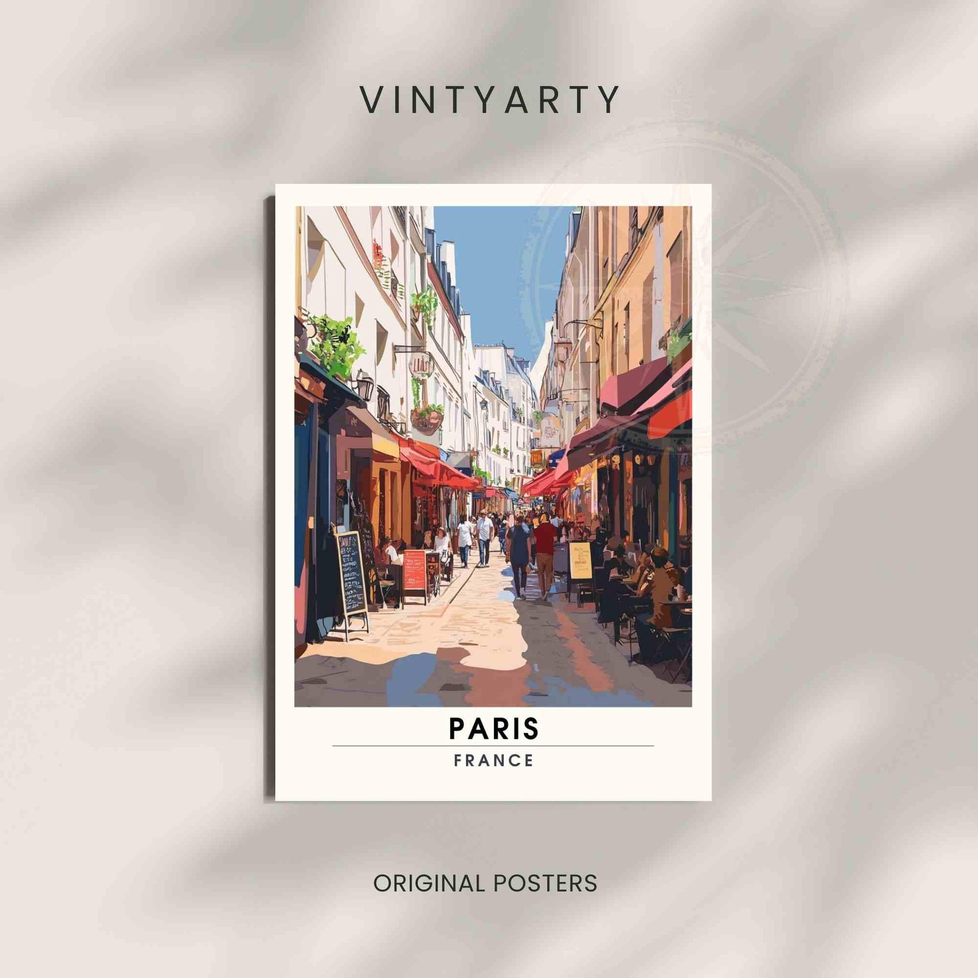 Affiche Paris | Impression de voyage Paris | Rue Mouffetard