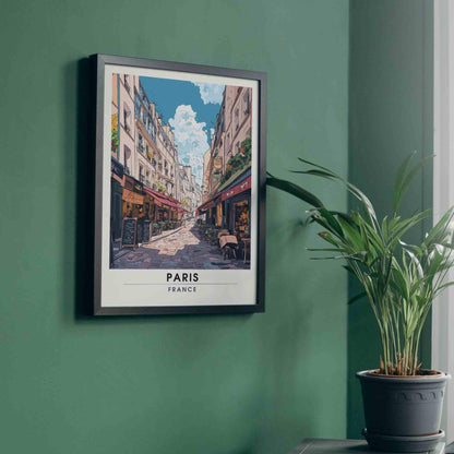 Affiche de voyage Paris | Impression Paris | Rue Mouffetard