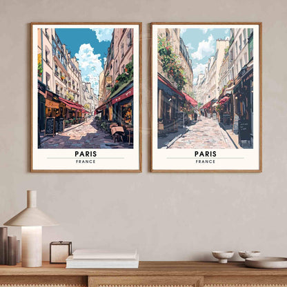 Affiche de voyage Paris | Impression Paris | Rue Mouffetard