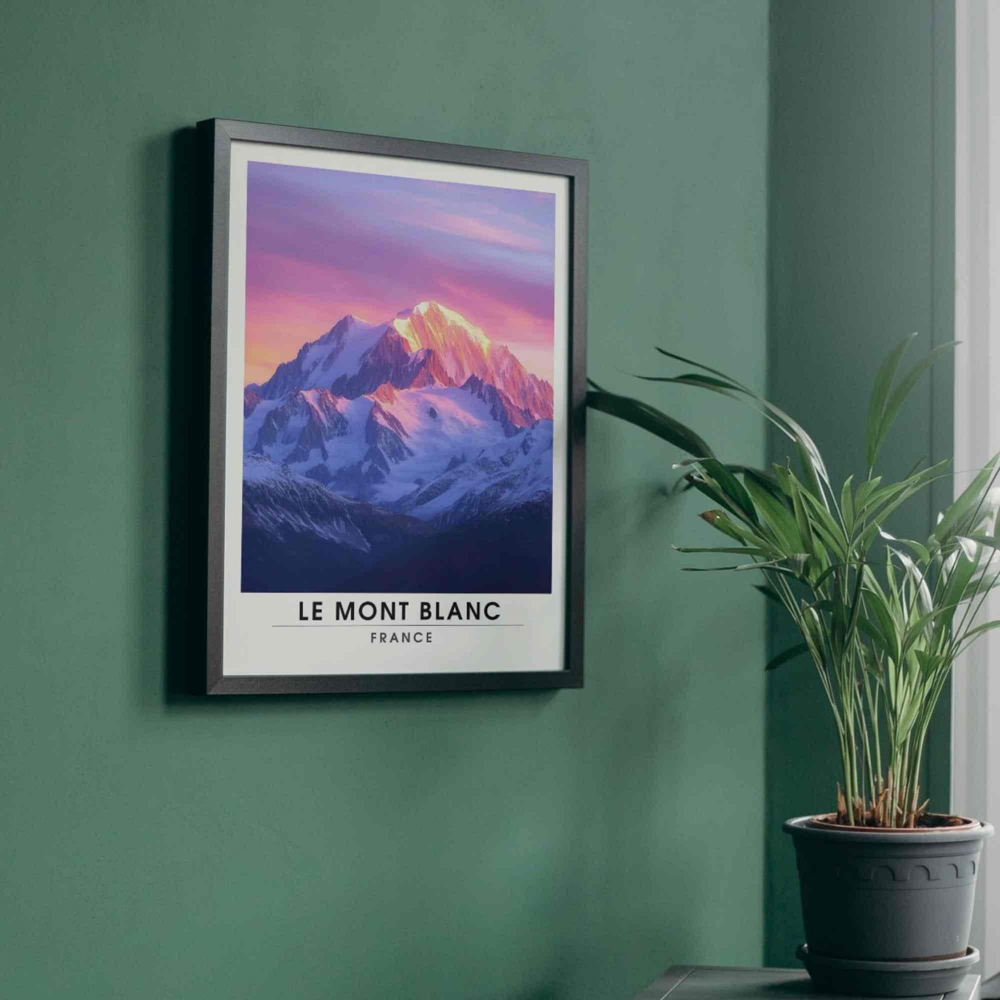 Affiche Le Mont Blanc | Impression Mont Blanc | Affiche Les Alpes - Au coucheur de soleil