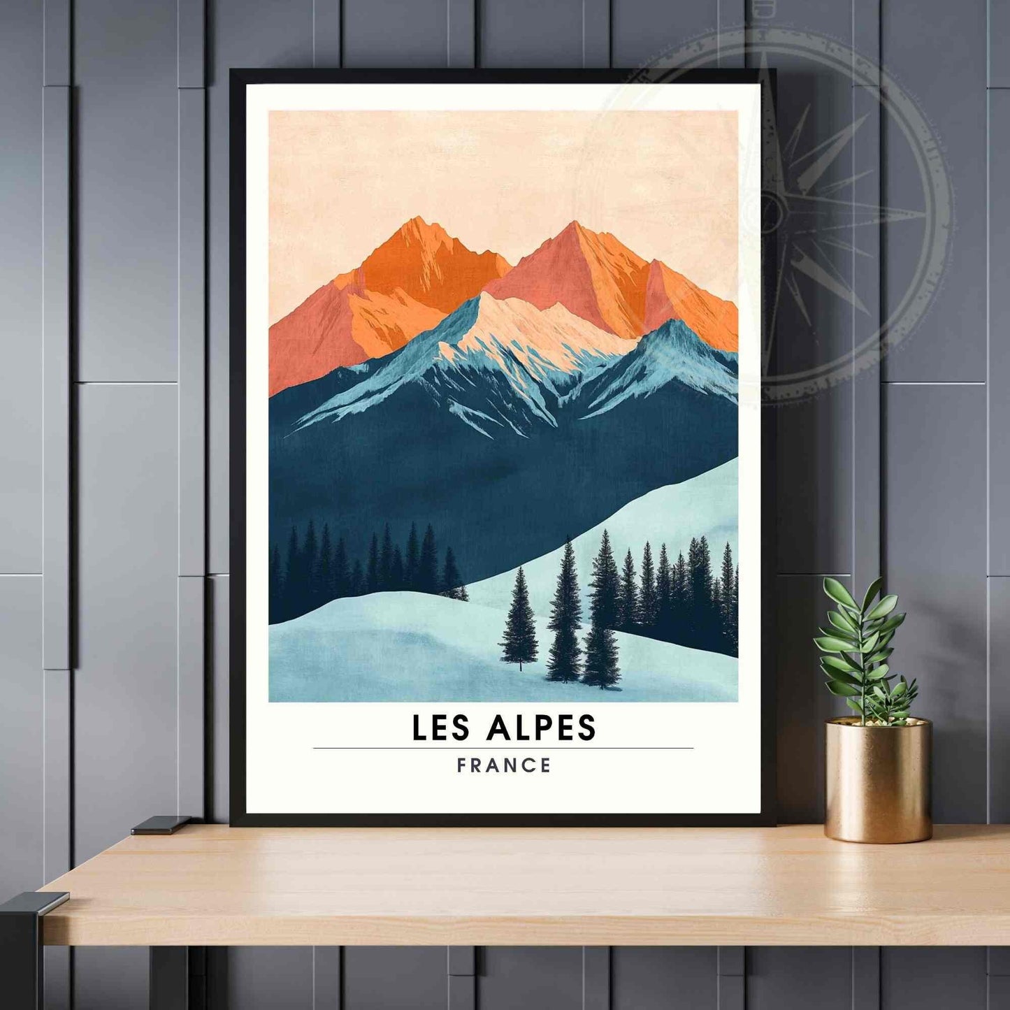 Affiche Les Alpes | Impression de voyage Les alpes | Affiche Montagne