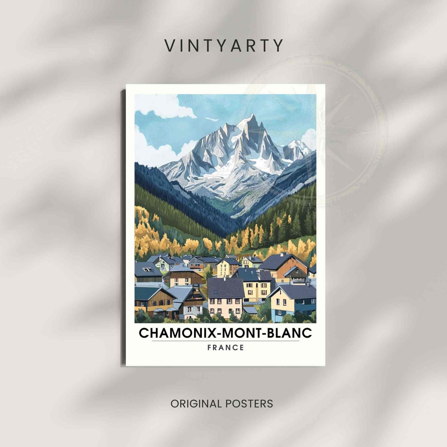 Affiche Chamonix-Mont-Blanc | Impression Mont Blanc | Affiche Les Alpes