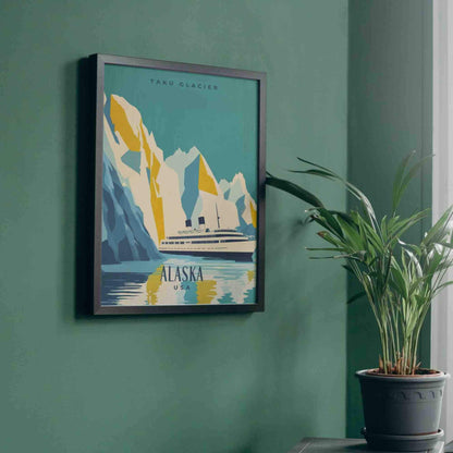 Affiche Alaska | Impression vintage Alaska | Affiche de voyage Glacier Taku