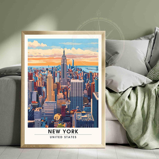 New York Poster | New York travel print | The Empire State Building