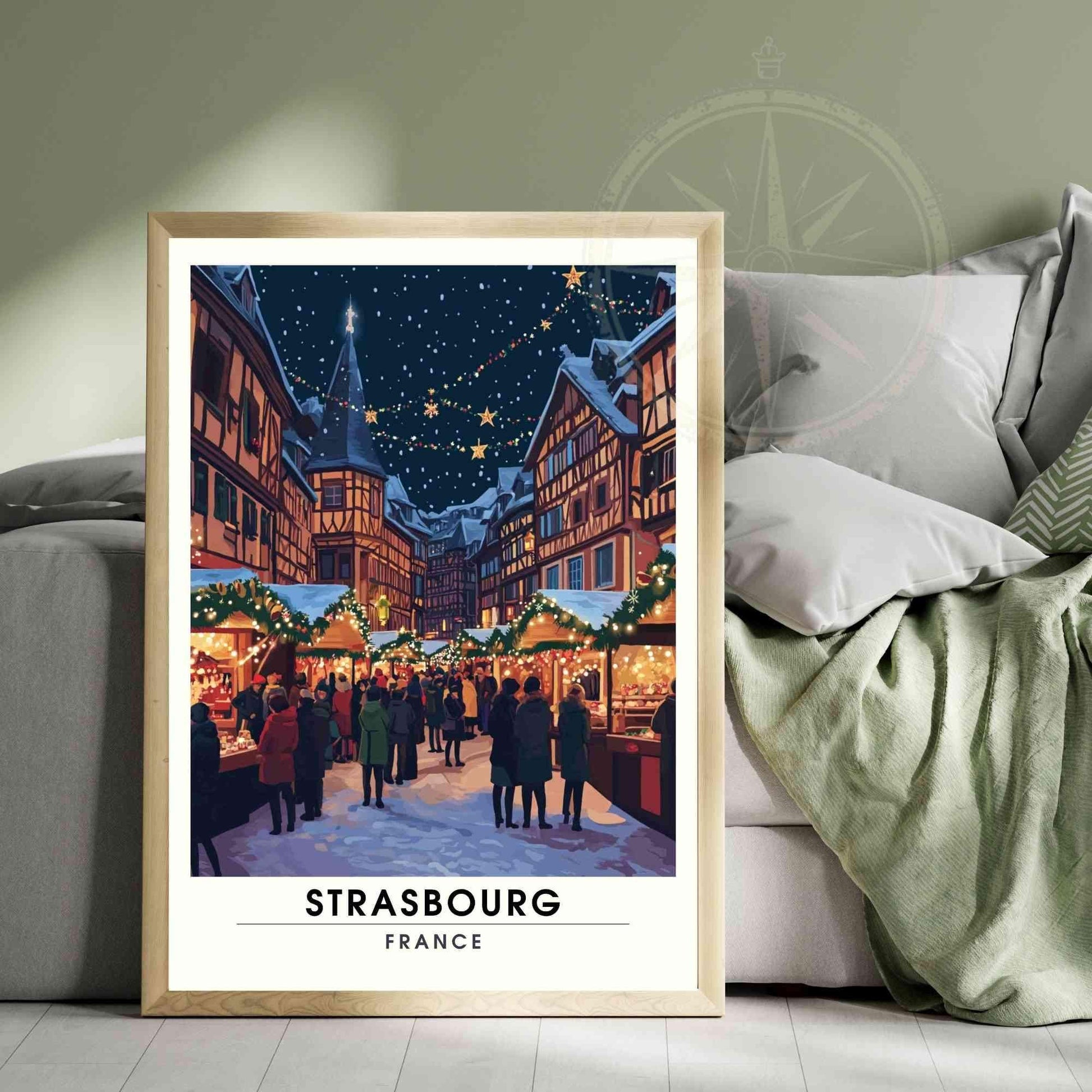 Affiche Strasbourg - Impression Strasbourg - Marché de noël de Strasbourg