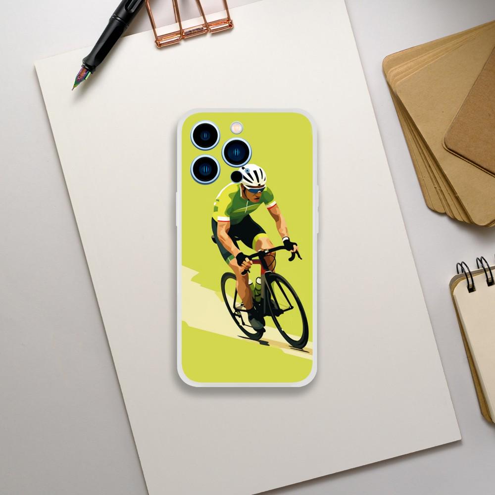 Coque Téléphone Transparente Tour de France – Protection Flexible et Moderne - Maillot vert