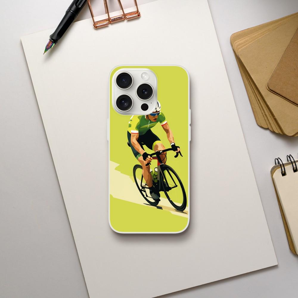 Coque Téléphone Transparente Tour de France – Protection Flexible et Moderne - Maillot vert