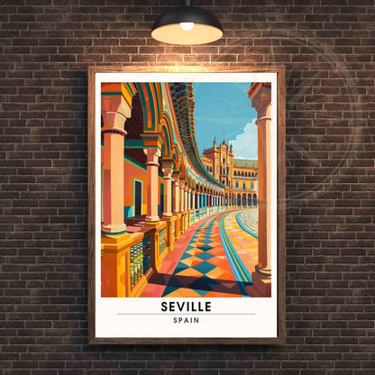 Affiche Séville | Impression Séville, Espagne - Plaza de España