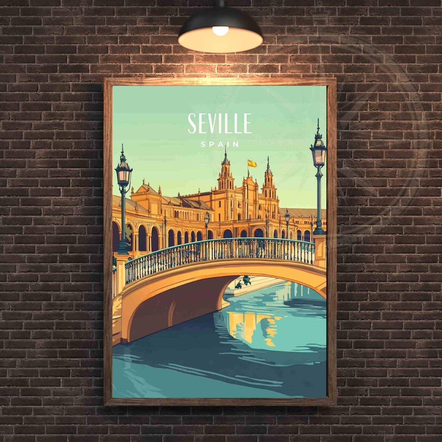 Affiche Séville | Impression de voyage Séville, Espagne - Plaza de España