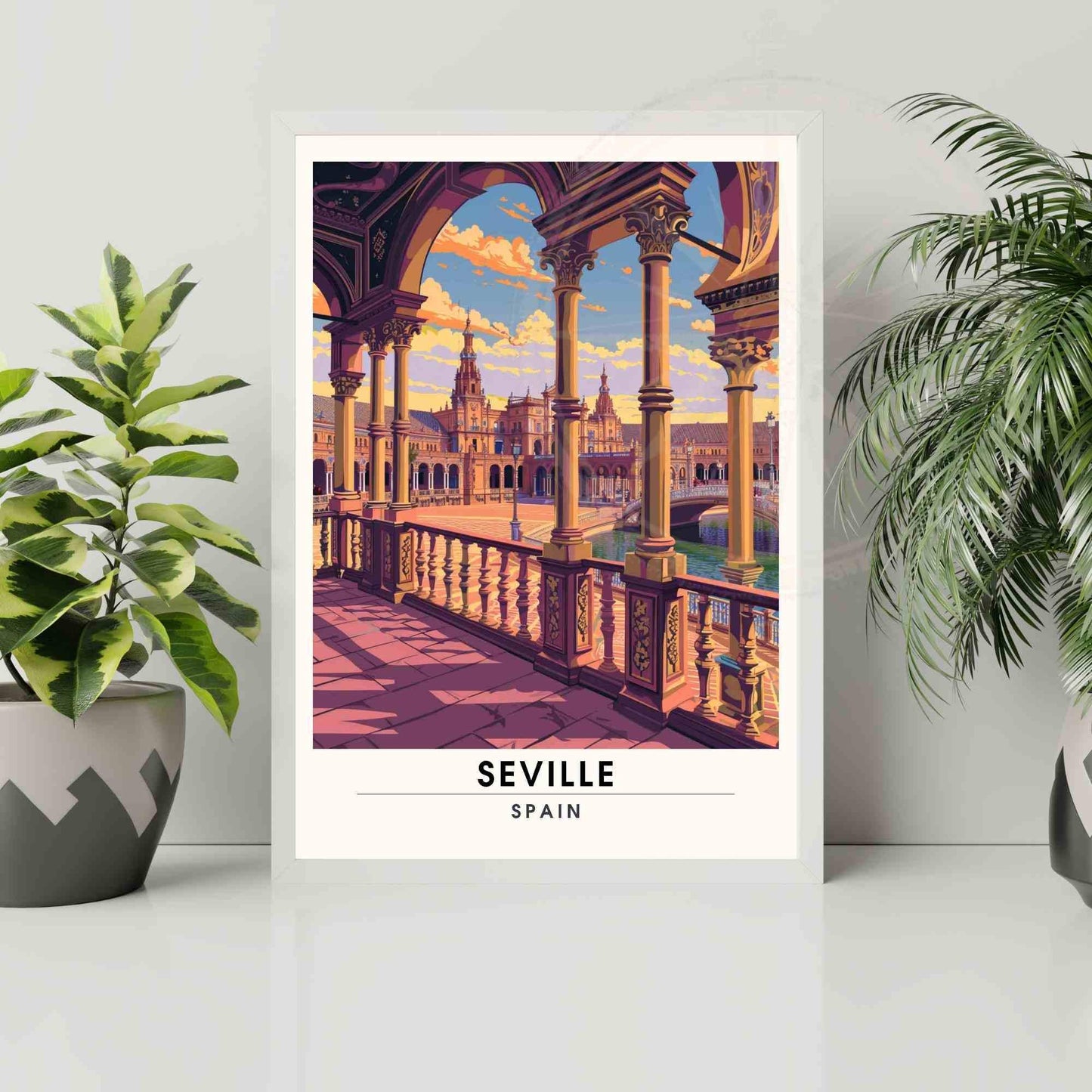 Affiche Séville | Impression de voyage Séville - Plaza de España