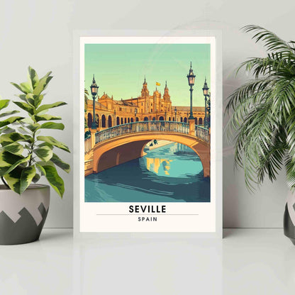 Affiche Séville | Impression de voyage Séville, Espagne - Plaza de España