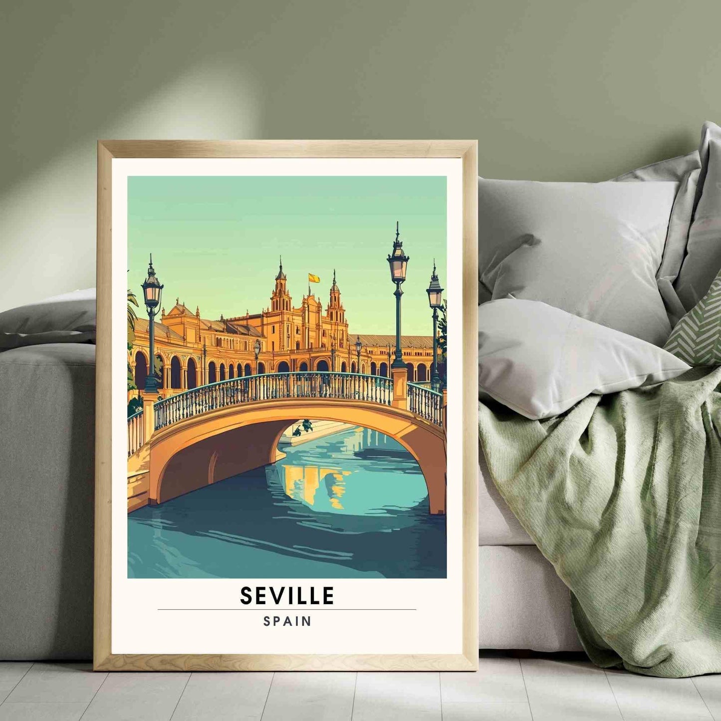 Affiche Séville | Impression de voyage Séville, Espagne - Plaza de España