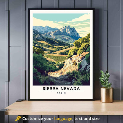 Affiche Sierra Nevada | Impression de voyage Sierra Nevada, Espagne