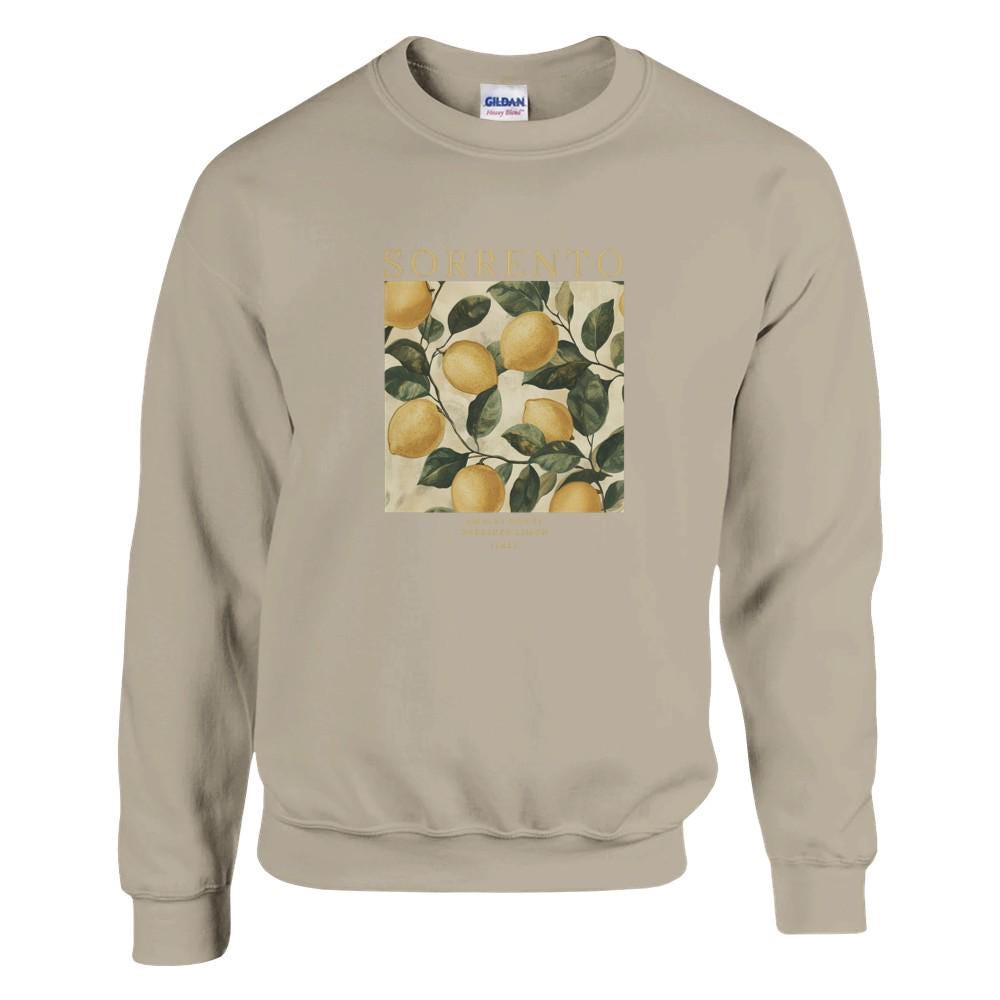 Sweat Unisexe Sorrente, Italie | Sweat Unisexe citron de Sorrente, Italie -10 couleurs disponibles - Design vintage