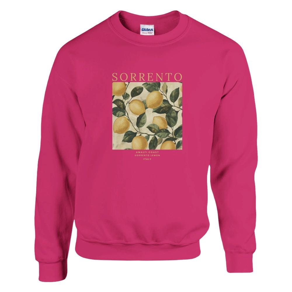 Sweat Unisexe Sorrente, Italie | Sweat Unisexe citron de Sorrente, Italie -10 couleurs disponibles - Design vintage