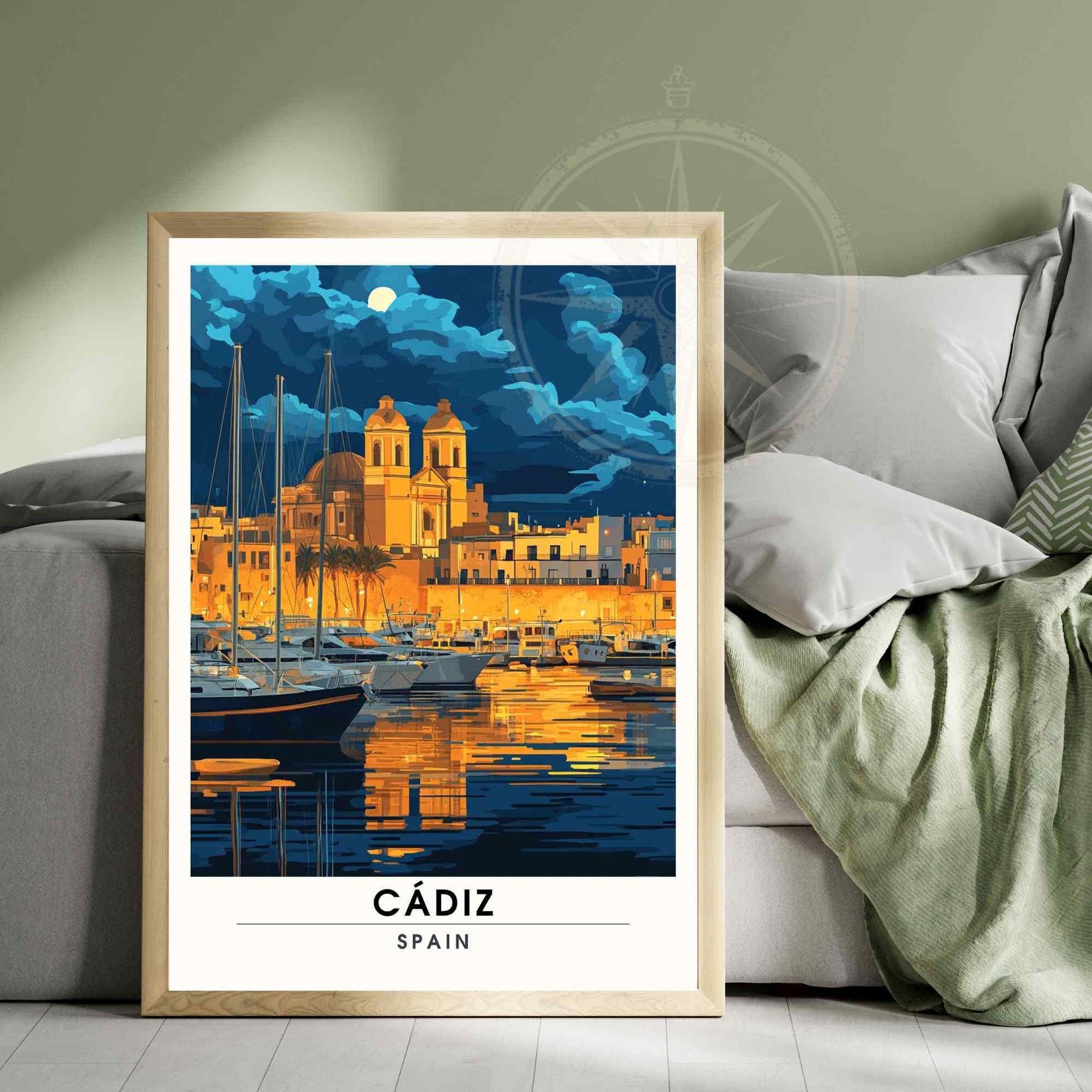 Cadiz Poster | Cadiz print - Andalusia travel poster, Spain- Cadiz port