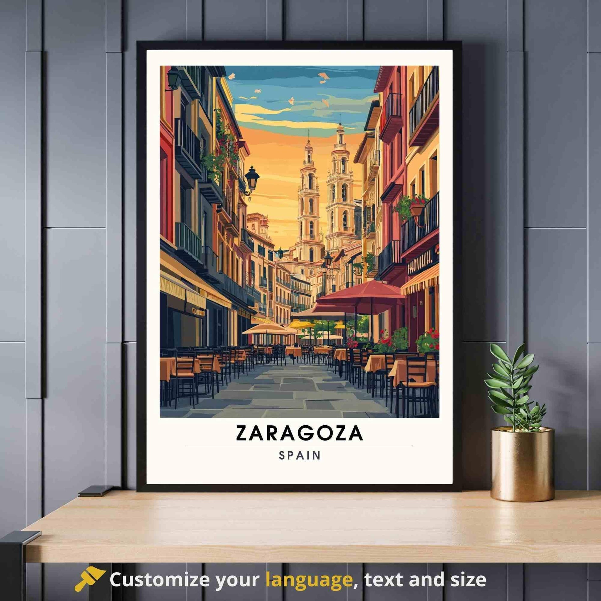 Affiche Saragosse | Impression de voyage Saragosse, Espagne