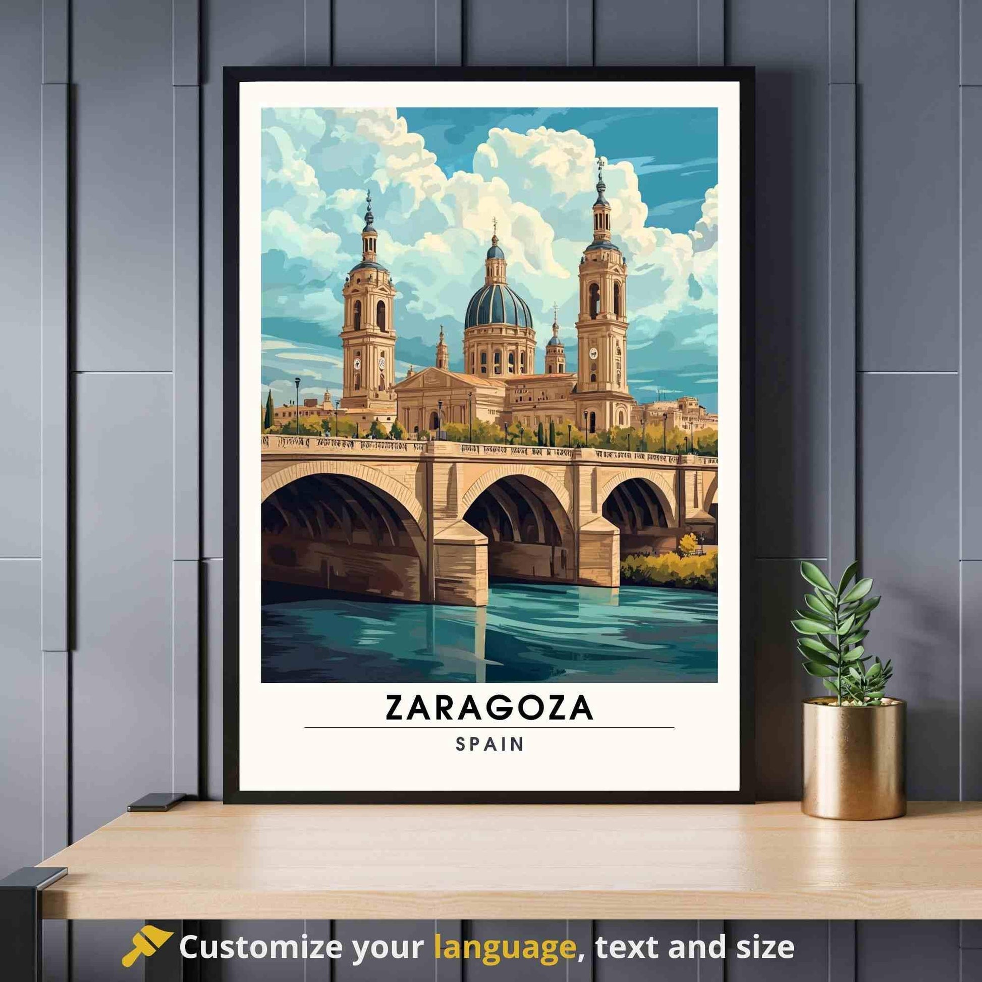 Zaragoza Poster | Zaragoza travel print - Spain