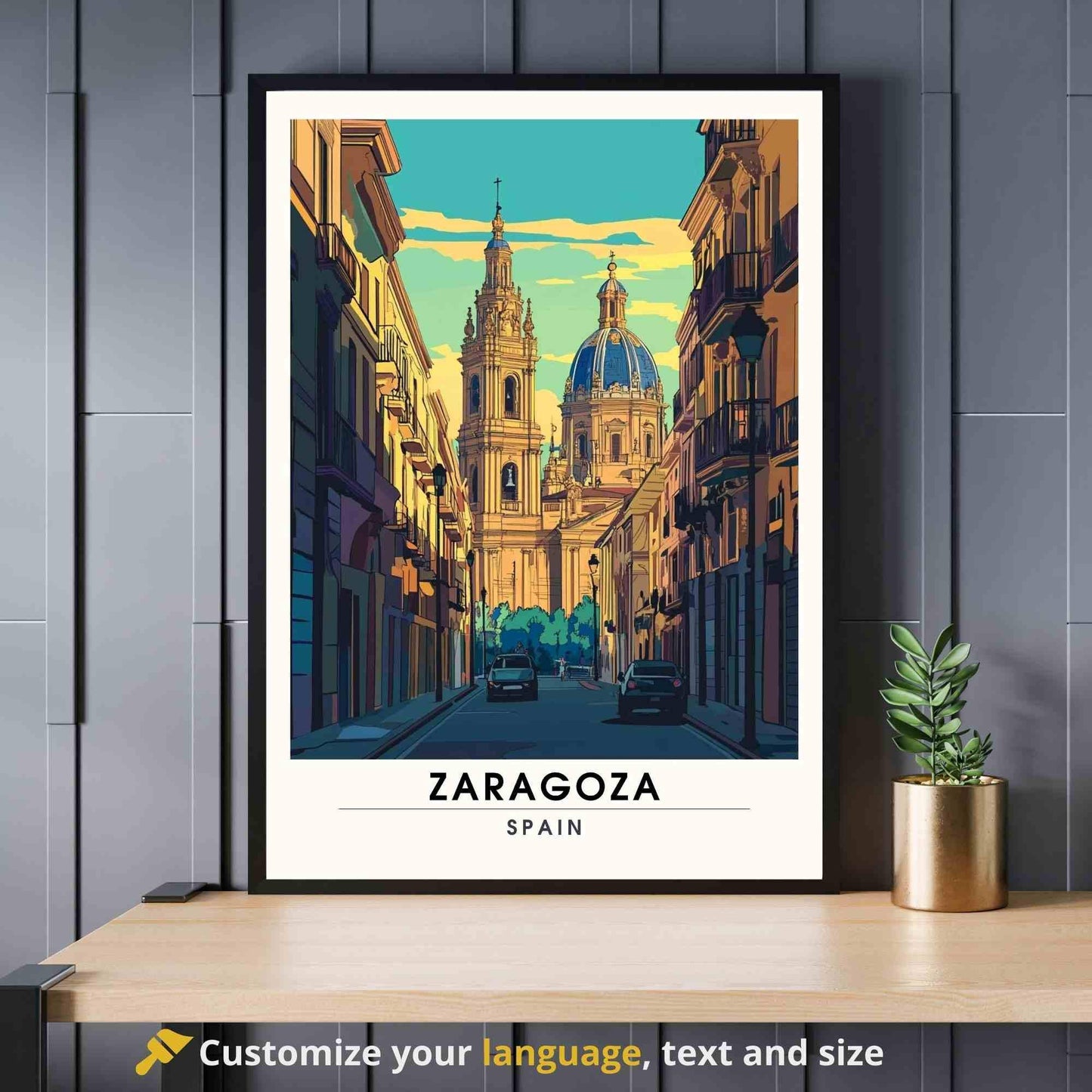 Zaragoza travel Poster | Zaragoza print - Spain